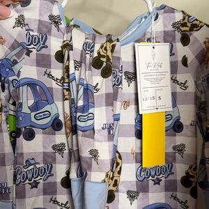 Coupe Kids Bamboo Pajamas  - Blue and White